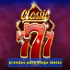 prendas para bingo ideias